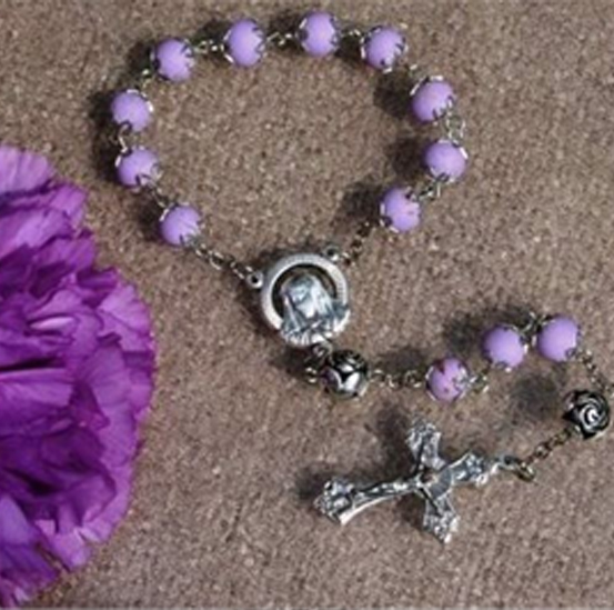 Rosary made from wedding flowers