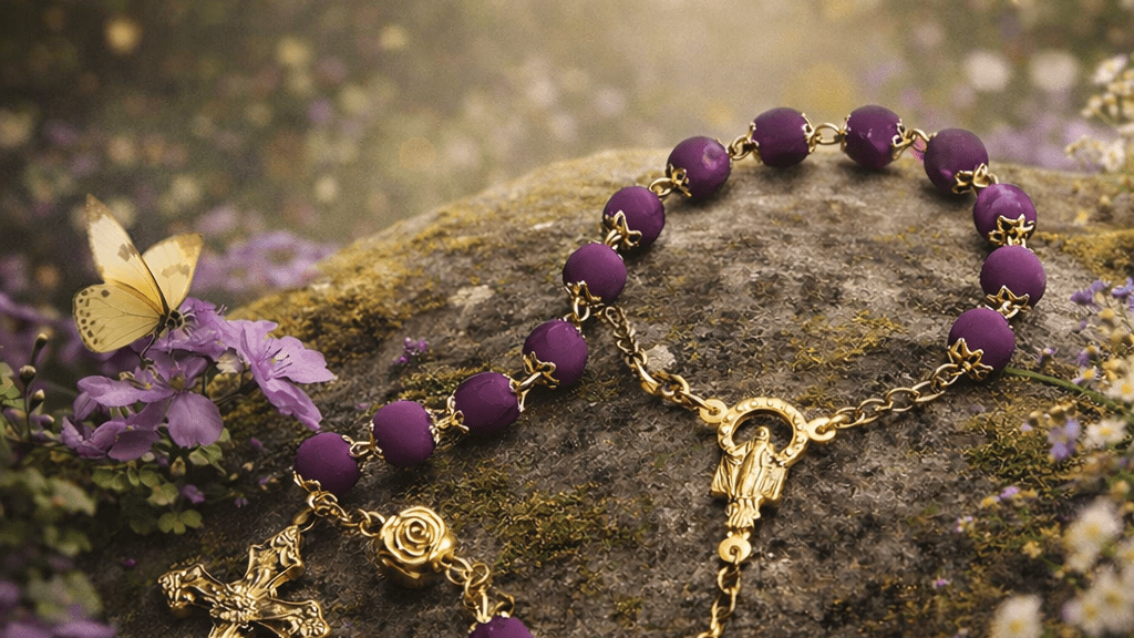 Flower Petal Chaplet – Gold: A Meaningful Blend of Faith and Nature