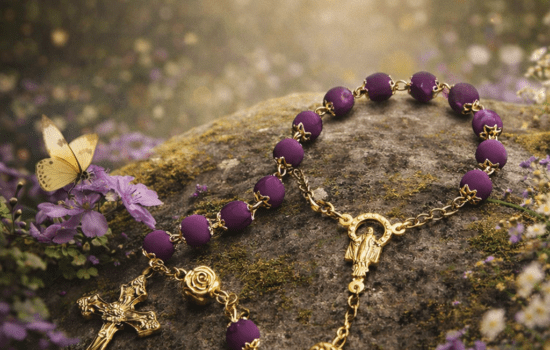 Flower Petal Chaplet – Gold: A Blend of Faith and Nature